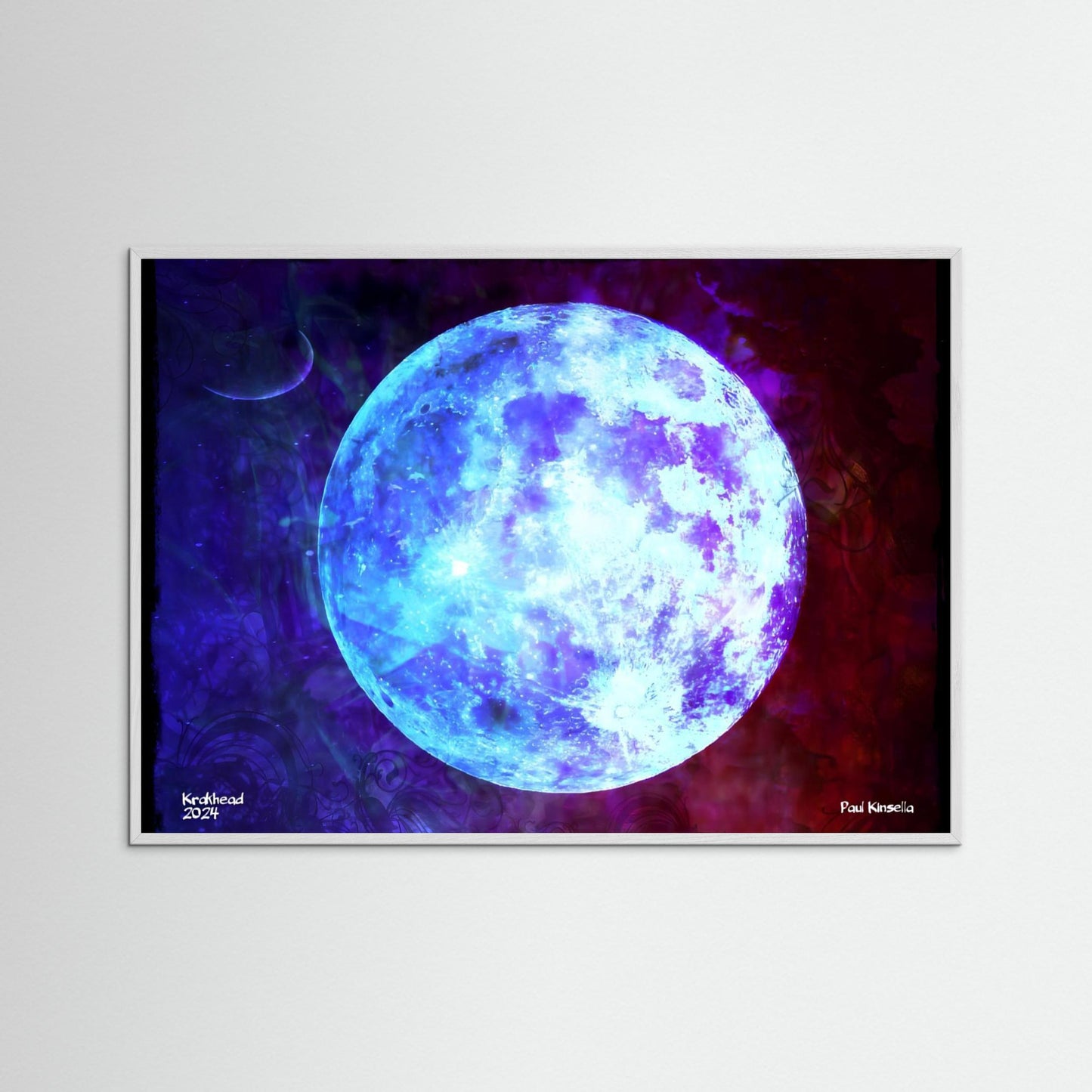 Blue moon. Paper print.