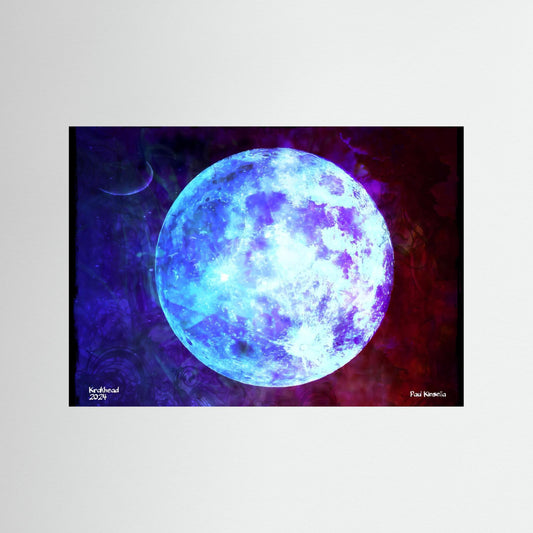 Blue moon. Paper print.