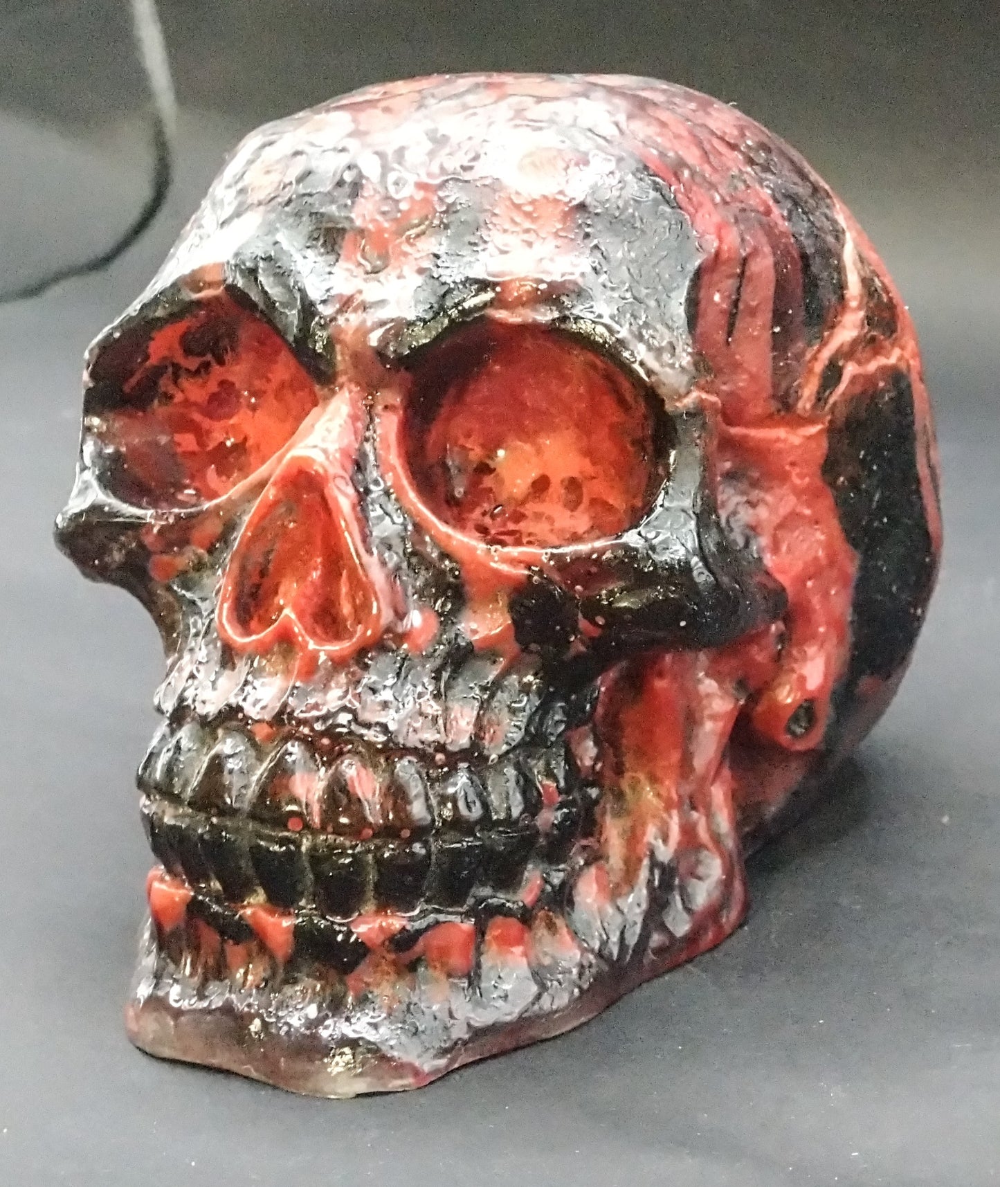 Underworld. Resin skull and resin cube.