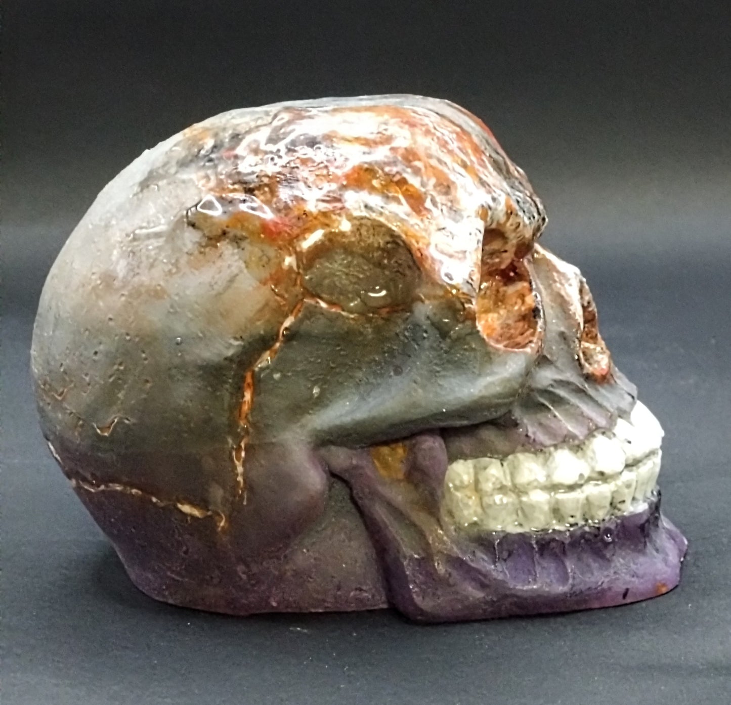 Hellbound. Resin skull and resin cube set.