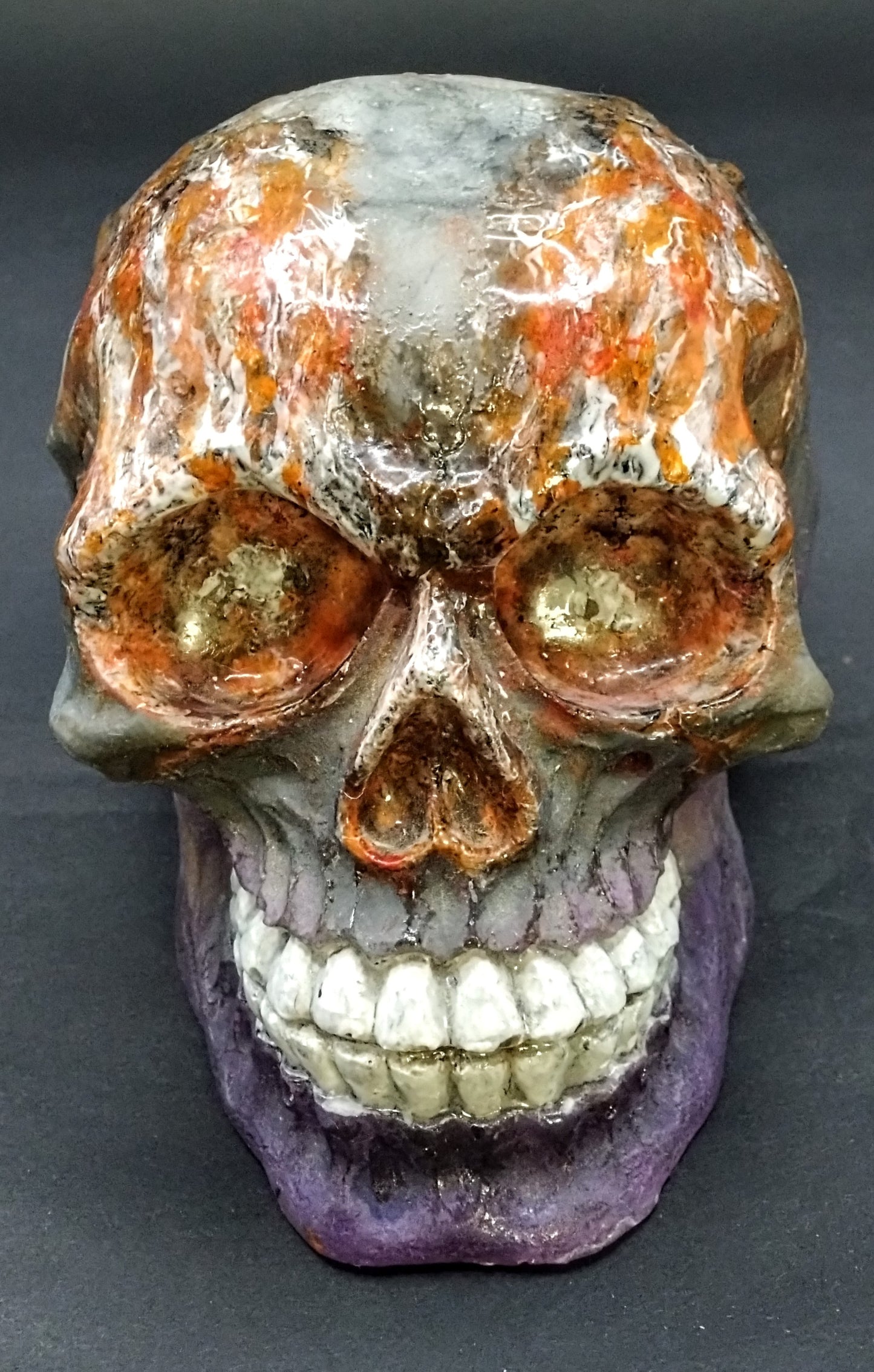 Hellbound. Resin skull and resin cube set.