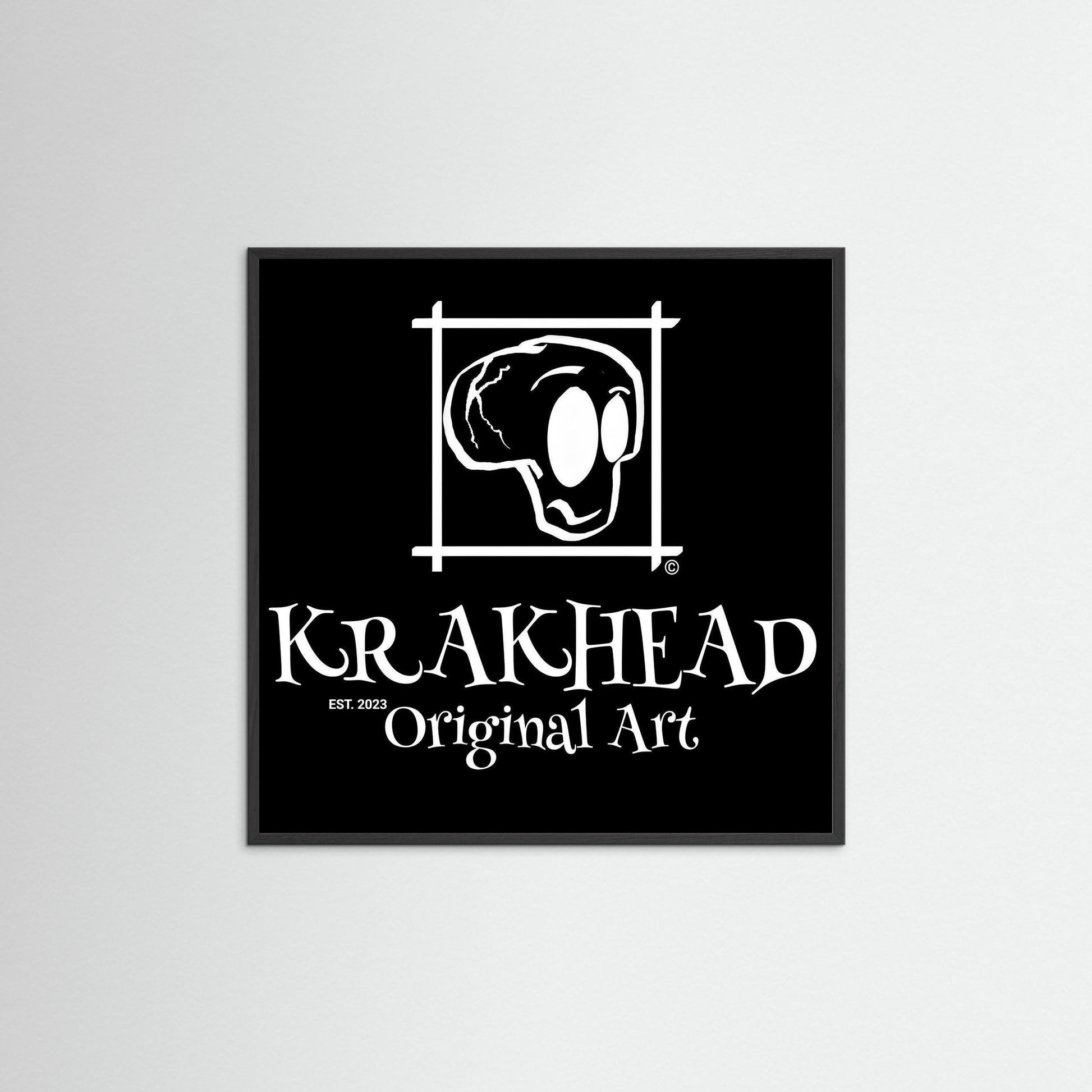 Krakhead original art logo, paper print.